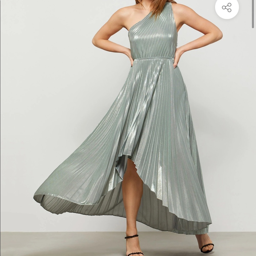 Bcbgmaxazria: EDEN ASYMMETRICAL METALLIC DRESS